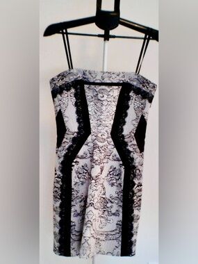 ✨ BCBGMAXAZRIA Strapless Lace Panel Bodycon Dress Size 8 | NWT ✨